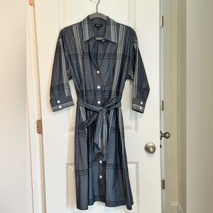 Worth New York Slate Blue Blouse Size Small 100% cotton EUC Ones